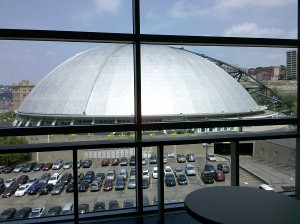 A view from the concourse of the old barn.